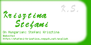 krisztina stefani business card